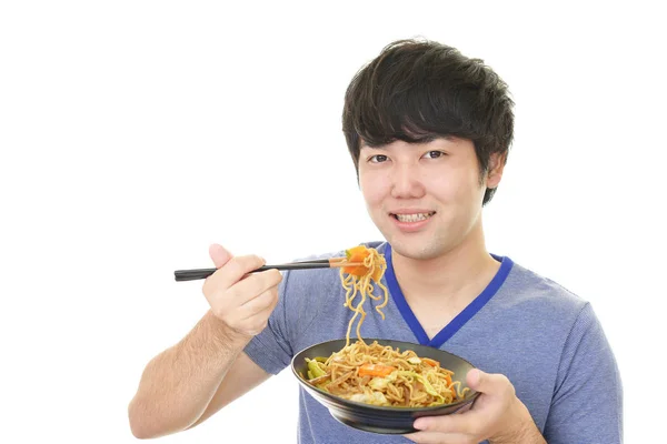 Man Who Eats Food — Stock Photo, Image
