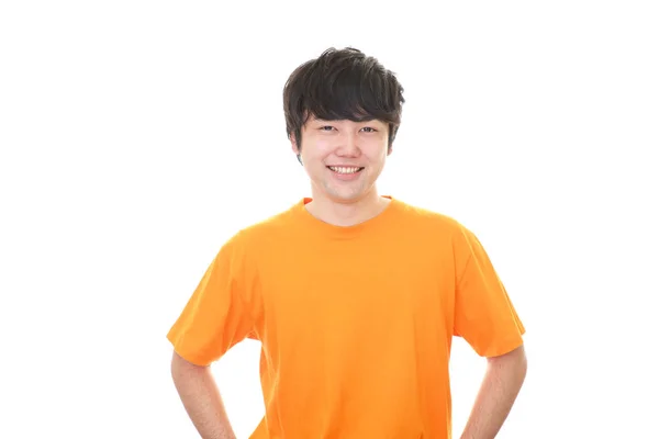 Smiling Asian Man Isolated White Background — Stock Photo, Image