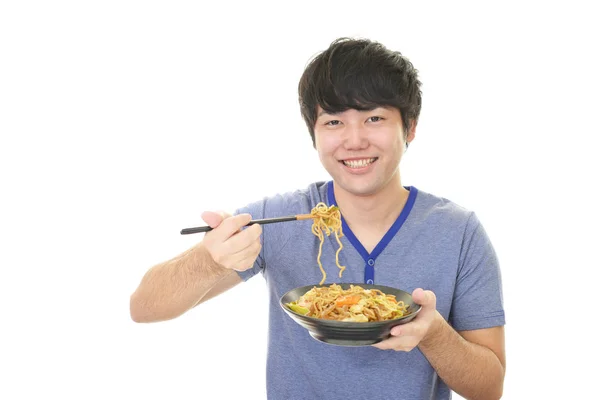 Man Who Eats Food — Stock Photo, Image