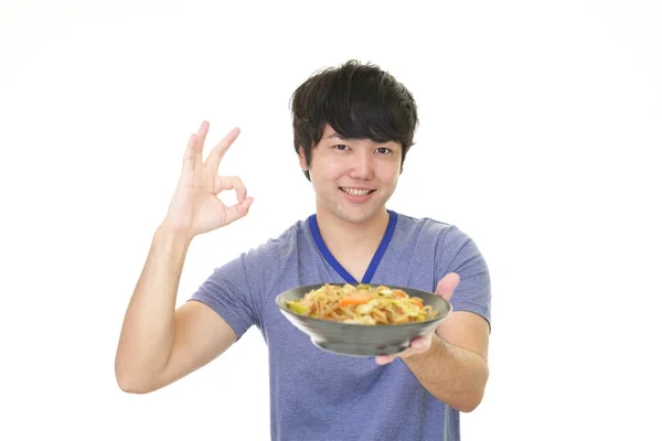 Man Who Eats Food — Stock Photo, Image