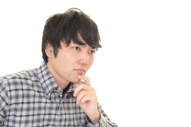 Huzursuz görünen adam portresi