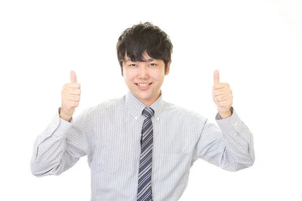 Happy Business Man Showing Thumbs Sign — Stock Photo, Image