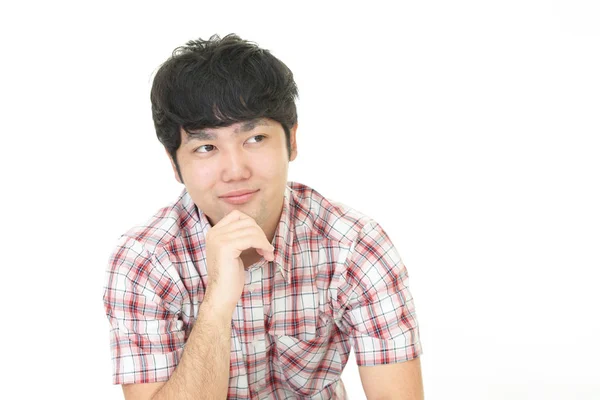 Relajado Hombre Asiático Aislado Sobre Fondo Blanco — Foto de Stock
