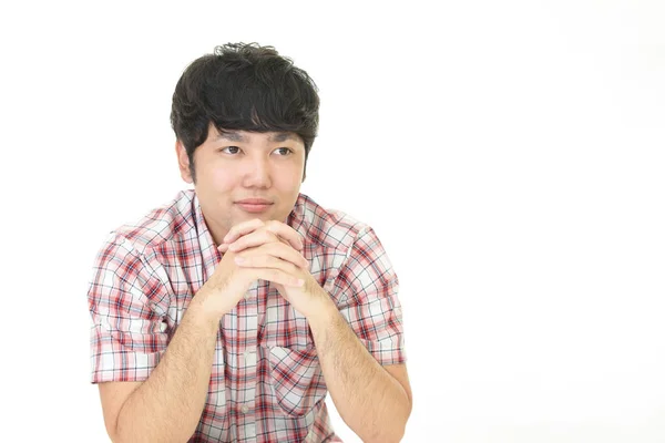 Relajado Hombre Asiático Aislado Sobre Fondo Blanco —  Fotos de Stock