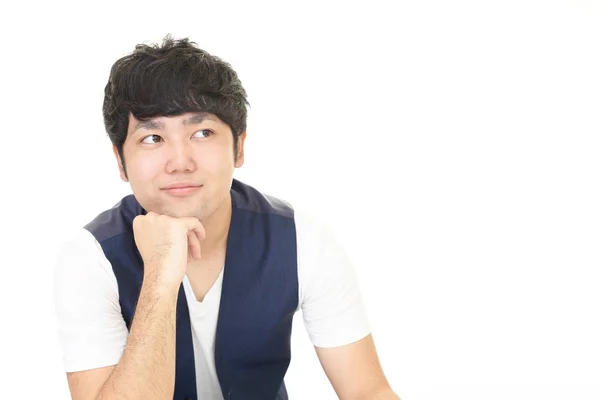 Smiling Asian Man Isolated White Background Royalty Free Stock Photos