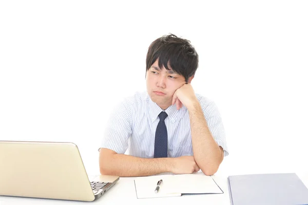 Азиатский Бизнесмен Чувствует Усталость Стресс — стоковое фото