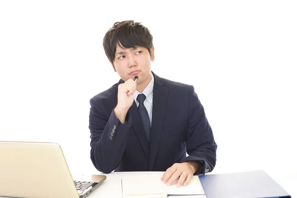 Retrato Del Hombre Negocios Que Incómodo — Foto de Stock