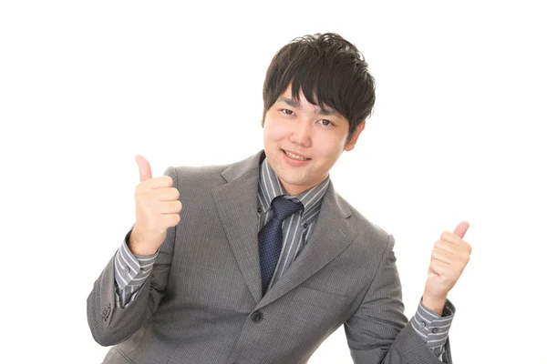 Happy Business Man Showing Thumbs Sign — Stock Photo, Image