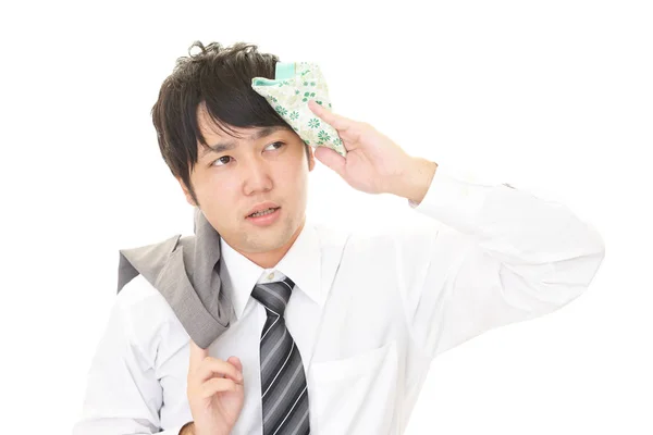 Man Wiping Sweat — Stock Photo, Image