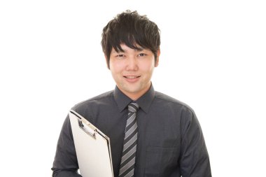 Yakışıklı bir iş adamının portresi.