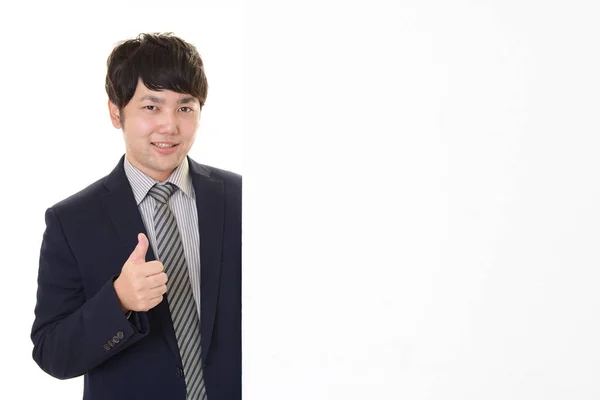 Asian Business Man Showing Thumbs Sign — Stock Photo, Image