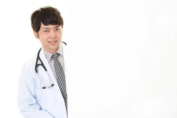 Smiling Asian Medical Doctor White Board — Stock Photo, Image