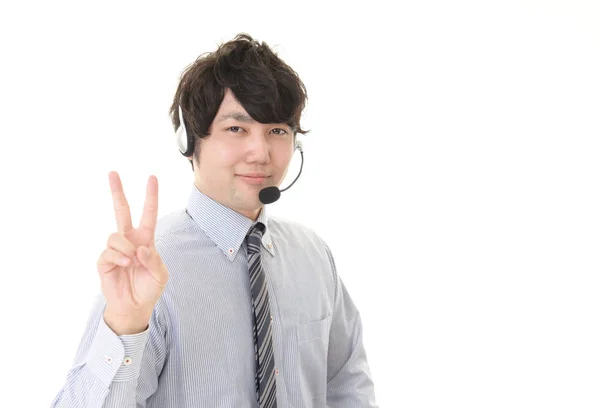 Operator Who Enjoys Working — Stock Photo, Image