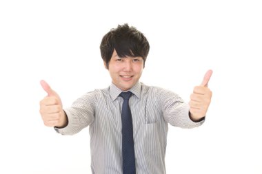 Asya iş adamı işaret Yaşasın gösterilen