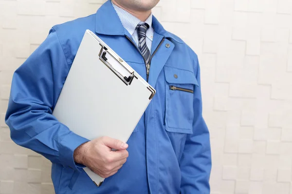 Operaio Con Uniforme Blu — Foto Stock