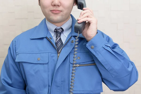 Worker Phone — Stock Photo, Image