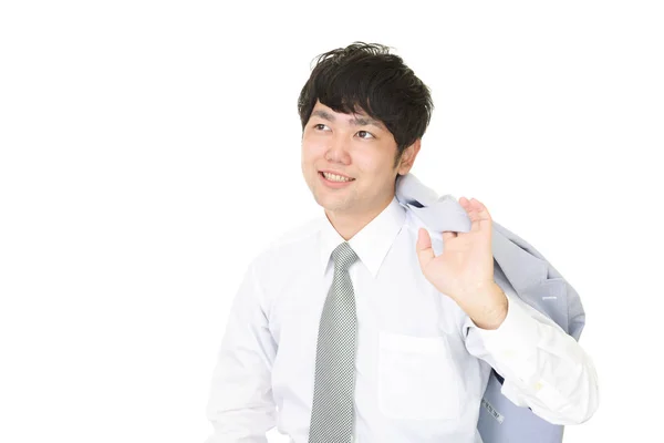 Smiling Asian Businessman Isolated White Background — Stock Photo, Image