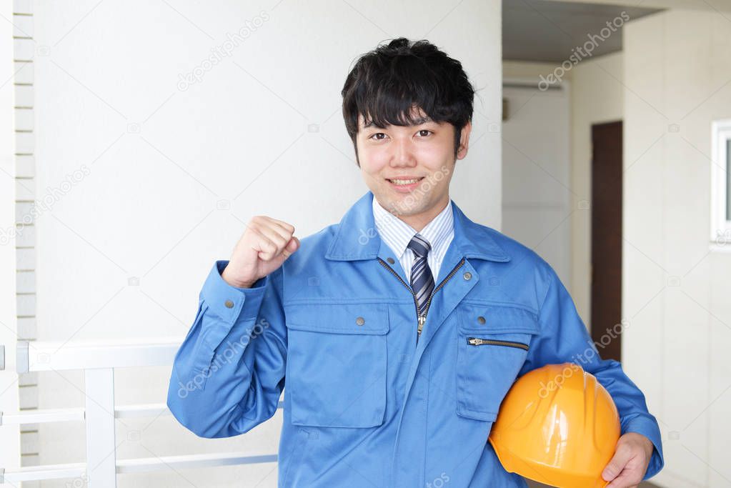 Asian worker enjoying success