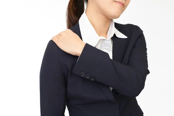 肩痛的女人 — 图库照片