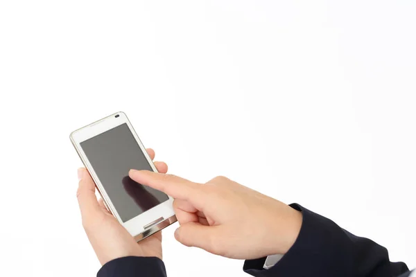 Two Hands Woman Chatting Smartphones — Stock Photo, Image