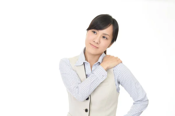 Business Woman Who Has Shoulder Pain — Stock Photo, Image