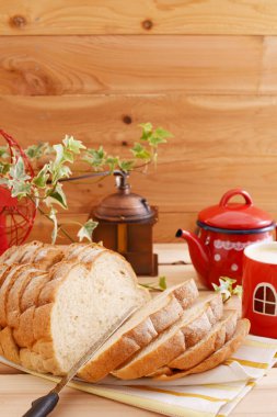 sıcak kahve ve taze ekmek ile Servis Kahvaltı