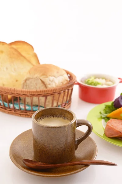 Smakelijk Ontbijt Aan Eettafel — Stockfoto