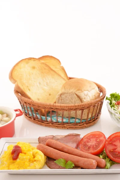 Välsmakande Frukost Matbordet — Stockfoto