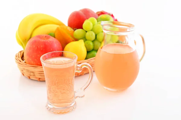 Färsk Frukt Med Juice — Stockfoto
