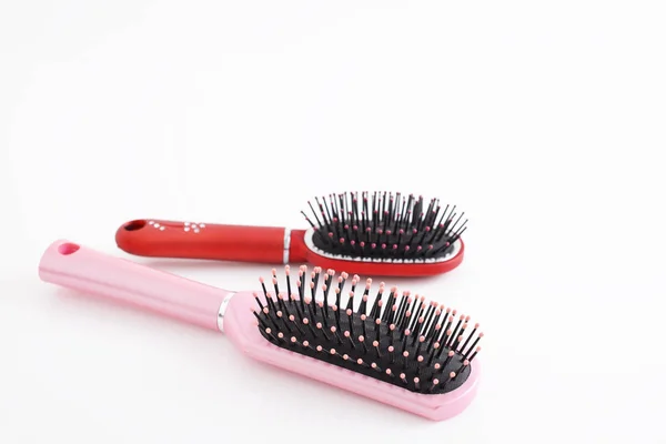 Brosses Cheveux Isolées Sur Fond Blanc — Photo