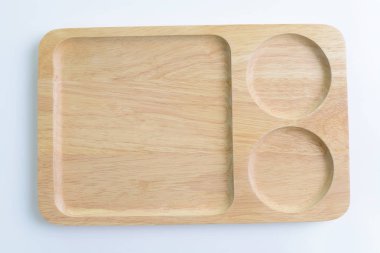 Tahta plaka beyaz arkaplanda izole edildi