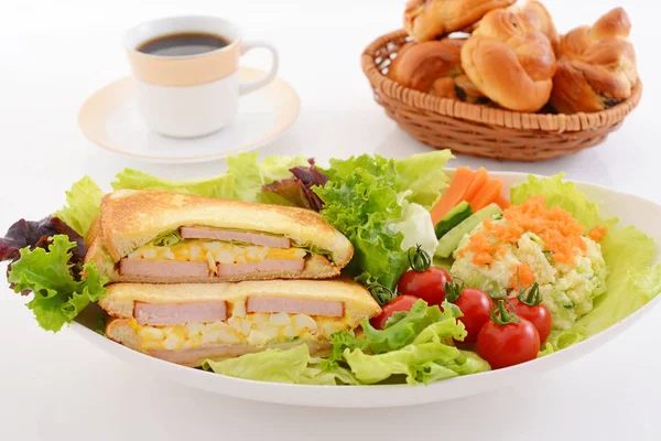 Egészséges Ízletes Reggelit Ebédlőasztal — Stock Fotó