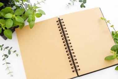 Telli defter kitap masanın üstüne