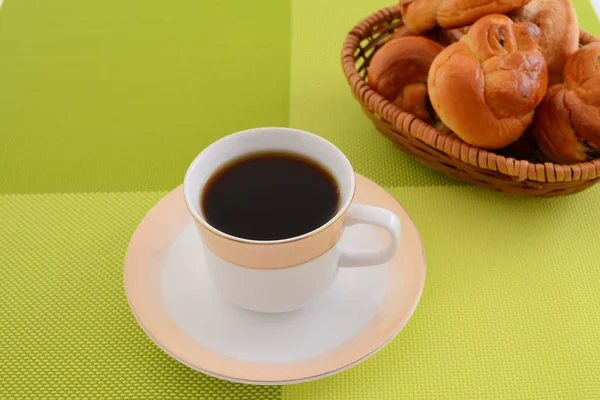 コーヒーとパンの朝食 — ストック写真