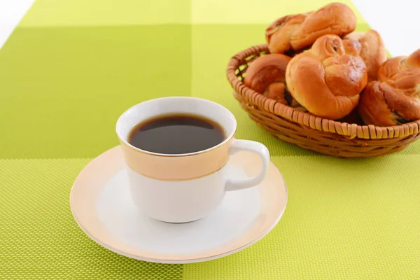 Śniadanie Kawą Pieczywo — Zdjęcie stockowe