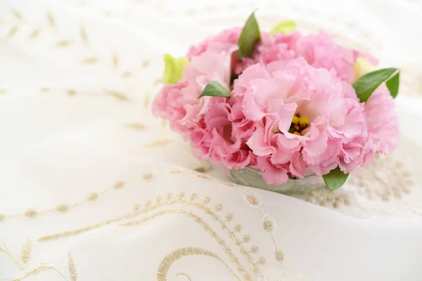 Belle Décoration Pot Fleurs Sur Table — Photo