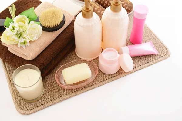 Bath Products White Background — Stock Photo, Image