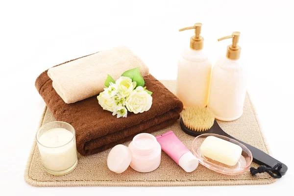 Bath Products White Background — Stock Photo, Image