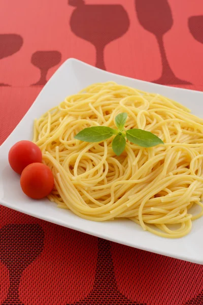 Leckere Spaghetti Mit Kirschtomaten — Stockfoto