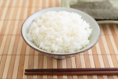 Japanese dried seaweed with a bowl of rice