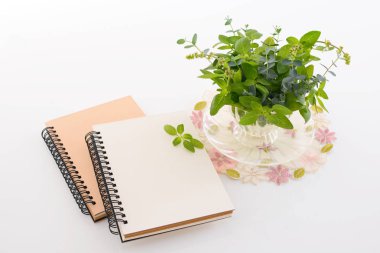 Telli defter kitap masanın üstüne