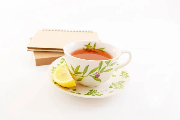 Egy Csésze Tea Citrommal — Stock Fotó