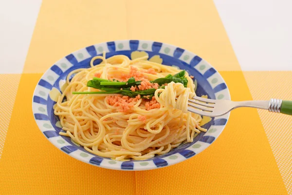Leckere Spaghetti Einem Gericht — Stockfoto