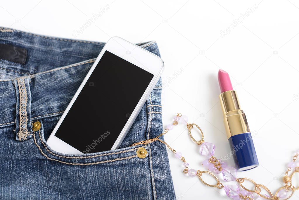 Smart phone with lipstick