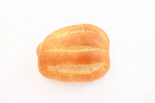 Pão Saboroso Isolado Fundo Branco — Fotografia de Stock