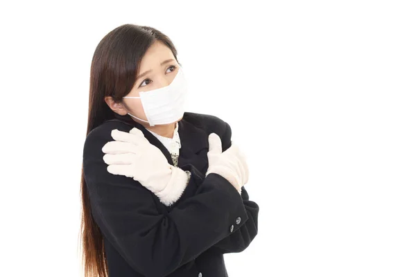 Femme Mauvais État Ayant Grippe — Photo