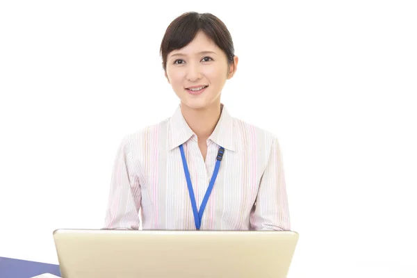 Business Woman Working Laptop — Stock Photo, Image