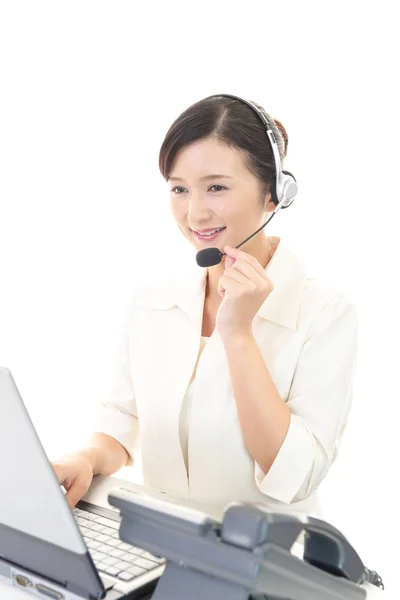 Porträt Eines Callcenter Betreibers — Stockfoto