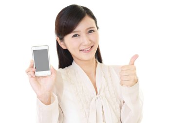 iş kadını ile akıllı telefon