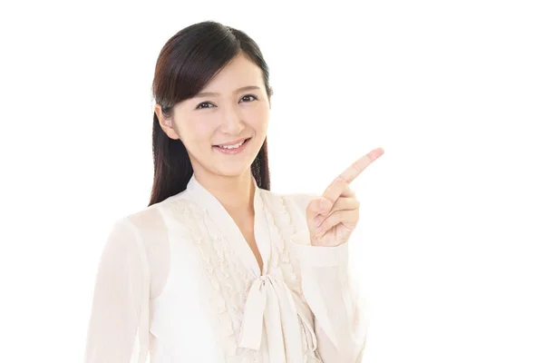 Business Woman Pointing Her Finger — Stock Photo, Image